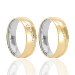 Par de Alianças de Moeda Noivado Casamento 5,7mm -... - Inova Jóias