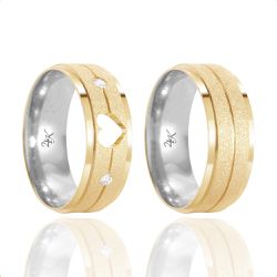 Par de Alianças de Moeda Diamantadas - MA1274 - MA... - Inova Jóias