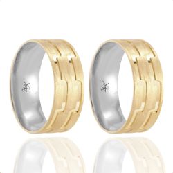 Par de Alianças de Moeda Diamantada - MA1508 - MA1... - Inova Jóias