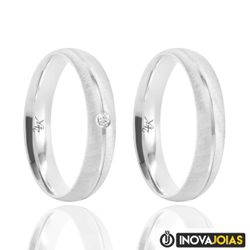 Par de Alianças de Namoro em Prata 950 - 24K31 - 2... - Inova Jóias