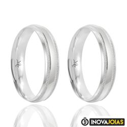 Par de Alianças de Namoro em Prata 950 - 24K32 - 2... - Inova Jóias
