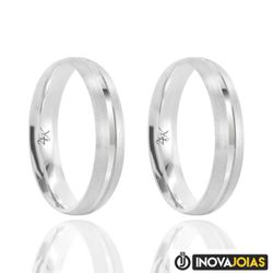 Par de Alianças de Namoro em Prata 950 - 24K33 - 2... - Inova Jóias