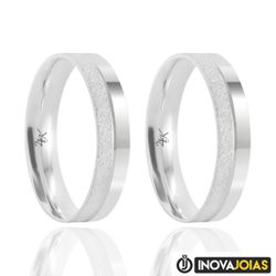 Par de Alianças de Namoro em Prata 950 - 24K35 - 2... - Inova Jóias