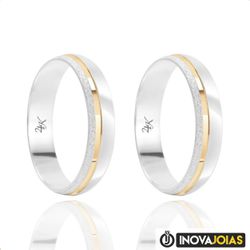 Par de Alianças de Namoro em Prata 950 - 3064 - 30... - Inova Jóias