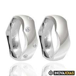 Par de Alianças de Namoro em Prata 950 - AL11 - AL... - Inova Jóias