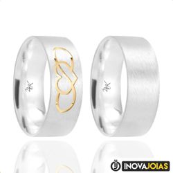 Par de Alianças de Namoro em Prata 950 - AP20 - AP... - Inova Jóias