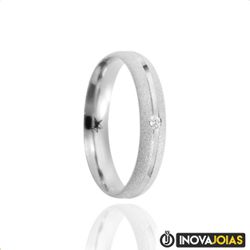 Par de Alianças de Namoro em Prata 950 - E20 Grani... - Inova Jóias