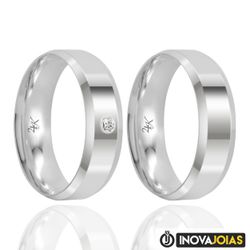Par de Alianças de Namoro em Prata 950 - H9AN - H9... - Inova Jóias