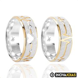 Par de Alianças de Namoro em Prata 950 - ML44BC - ... - Inova Jóias