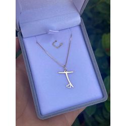 Colar Com Pingente Letra Personalizado 15mm Ouro 1... - INSPIRY JOIAS