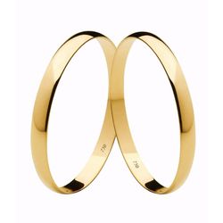 Par de Alianças Casamento Modelo Tradicional Ouro ... - INSPIRY JOIAS