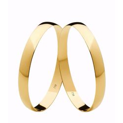 Par de Alianças Casamento Modelo Tradicional Ouro ... - INSPIRY JOIAS