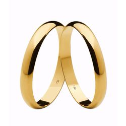 Par de Alianças Casamento Modelo Tradicional Ouro ... - INSPIRY JOIAS