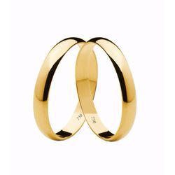 Par de Alianças Casamento Modelo Tradicional Ouro ... - INSPIRY JOIAS