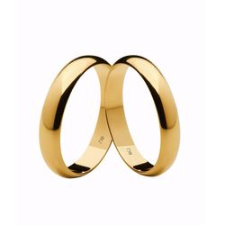Par de Alianças Casamento Modelo Tradicional Ouro ... - INSPIRY JOIAS