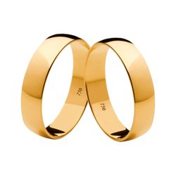 Par de Alianças Casamento Modelo Tradicional Ouro ... - INSPIRY JOIAS