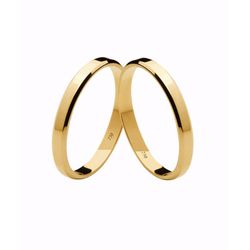 Par de Alianças Casamento Modelo Tradicional Ouro ... - INSPIRY JOIAS