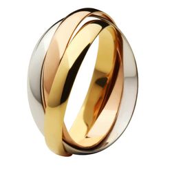 Aliança Casamento Tricolor Tripla Ouro 18k/750 Ama... - INSPIRY JOIAS