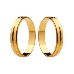 Par de Alianças Casamento Modelo Diamantado Trabal... - INSPIRY JOIAS