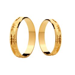 Par de Alianças Casamento Modelo Diamantado Trabal... - INSPIRY JOIAS