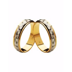 Par de Alianças Casamento Modelo Diamantado Ouro 1... - INSPIRY JOIAS