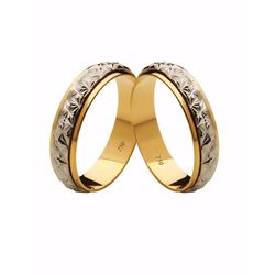 Par de Alianças Casamento Modelo Diamantado Ouro 1... - INSPIRY JOIAS