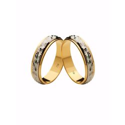 Par de Alianças Casamento Modelo Diamantado Ouro 1... - INSPIRY JOIAS