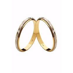 Par de Alianças Casamento Modelo Diamantado Ouro 1... - INSPIRY JOIAS