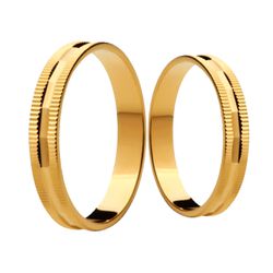 Par de Alianças Casamento Modelo Diamantado Trabal... - INSPIRY JOIAS