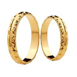 Par de Alianças Casamento Modelo Diamantado Trabal... - INSPIRY JOIAS