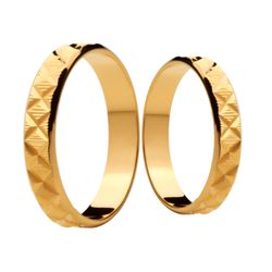 Par de Alianças Casamento Modelo Diamantado Trabal... - INSPIRY JOIAS