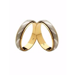 Par de Alianças Casamento Modelo Diamantado Ouro 1... - INSPIRY JOIAS