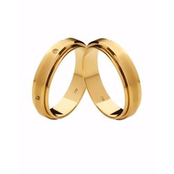 Par de Alianças Casamento Modelo Trabalhado Ouro 1... - INSPIRY JOIAS