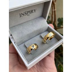 Par de Alianças Casamento Modelo Trabalhado Ouro 1... - INSPIRY JOIAS
