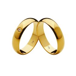 Par de Alianças Casamento Modelo Tradicional Ouro ... - INSPIRY JOIAS