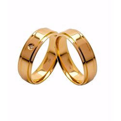Par de Alianças Casamento Modelo Trabalhado Ouro 1... - INSPIRY JOIAS
