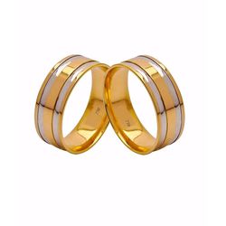 Par de Alianças Casamento Modelo Trabalhado Ouro 1... - INSPIRY JOIAS