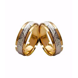 Par de Alianças Casamento Modelo Trabalhado Ouro 1... - INSPIRY JOIAS