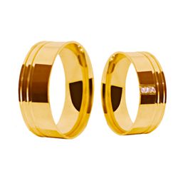 Par de Alianças Casamento Modelo Trabalhado Ouro 1... - INSPIRY JOIAS
