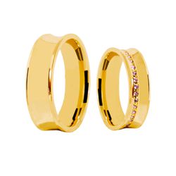 Par de Alianças Casamento Modelo Trabalhado Ouro 1... - INSPIRY JOIAS