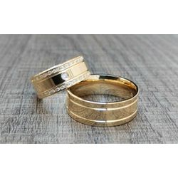 Par de Alianças Casamento Modelo Trabalhado Ouro 1... - INSPIRY JOIAS