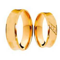 Par de Alianças Casamento Modelo Trabalhado Ouro 1... - INSPIRY JOIAS