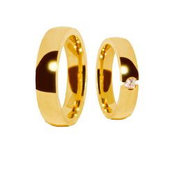 Par de Alianças Casamento Modelo Trabalhado Ouro 1... - INSPIRY JOIAS