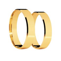 Par de Alianças Casamento Modelo Tradicional Ouro ... - INSPIRY JOIAS