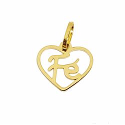 Pingente Coração Fé Pequeno 10MM Ouro 18k 750 - 4... - INSPIRY JOIAS