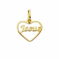 Pingente Coração Jesus Pequeno Ouro 18k 750 - 400... - INSPIRY JOIAS