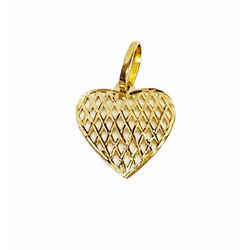 Pingente Coração Trabalhado Pequeno Ouro 18k 750 4... - INSPIRY JOIAS
