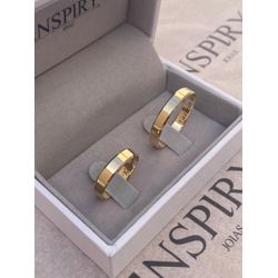 Par de Alianças Casamento Modelo Tradicional Ouro ... - INSPIRY JOIAS
