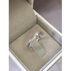 Anel de Noivado Corda Torçido Em Ouro 18k/750 Bran... - INSPIRY JOIAS