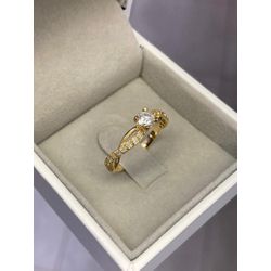 Anel de Noivado Corda Torçido Em Ouro 18k/750 Bran... - INSPIRY JOIAS